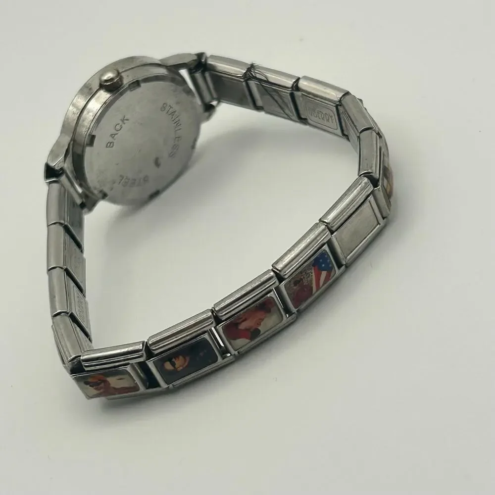 NASCAR Collectible Watch Silver-tone Women’s Watch Working New Battery